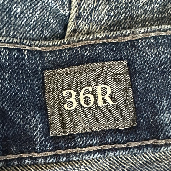 BKE Seth Jeans Straight Leg Mens 36R Blue Buckle Distressed Stretch Loose Fit - Picture 6 of 12